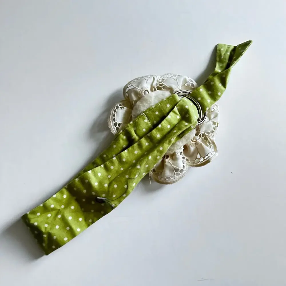 Persnickety Green and Gray Floral Hair Wrap or Belt - 48 Inches
